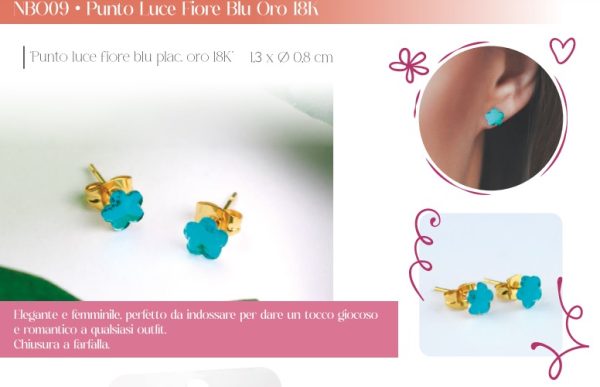 T TEX 2EASY NEW BIJOUX PUNTO LUCE FIORE BLU ORO 18K